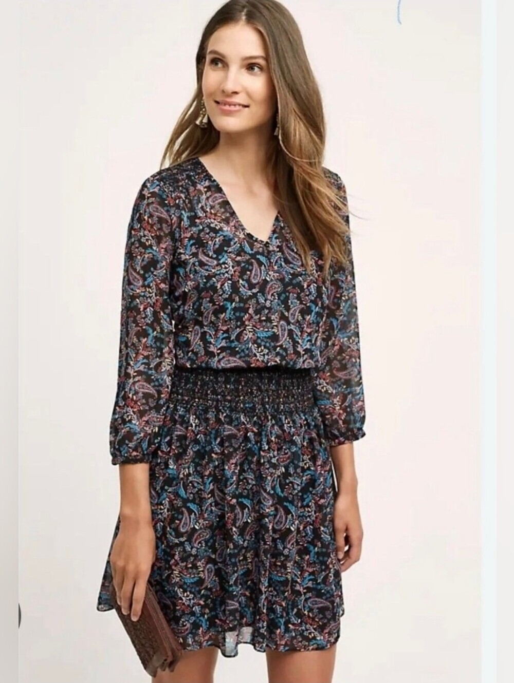 Anthropologie Vanessa Virginia Paisley Mini Dress Size XS